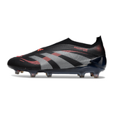 Chuteira Campo Adidas Predator 25 Elite Sem Cadarço FG Preta e Vermelha